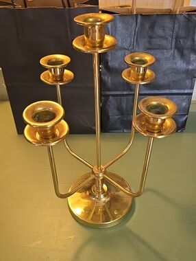 Brass Five-Arm Candelabra - Vintage